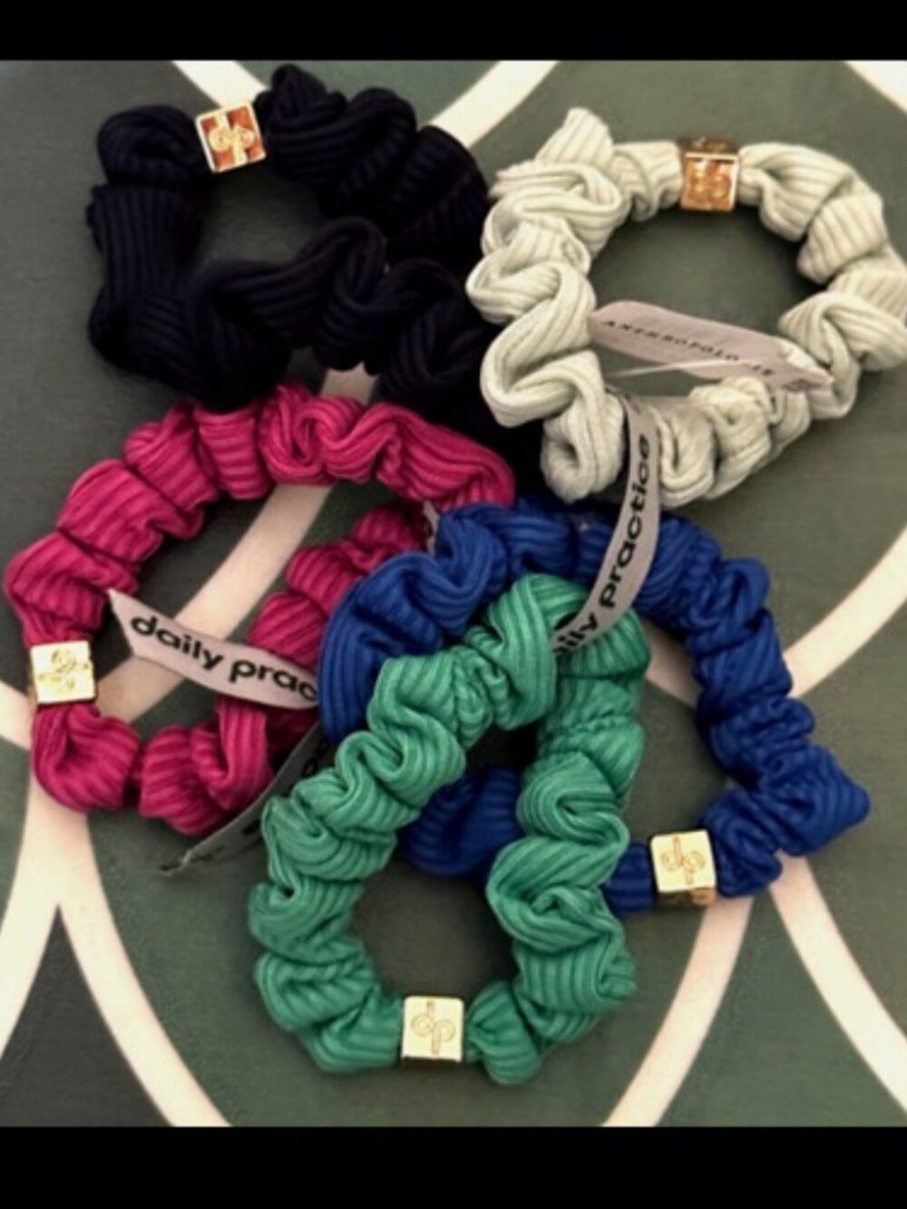 Daily Practice by Anthropologie Ribbed Hair Ties, Set of 5, Bright Multicolor